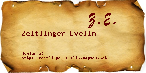 Zeitlinger Evelin névjegykártya